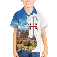 Sardinia Italy Family Matching Off Shoulder Maxi Dress and Hawaiian Shirt Santu Antine With Map