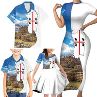 Sardinia Italy Family Matching Short Sleeve Bodycon Dress and Hawaiian Shirt Santu Antine With Map