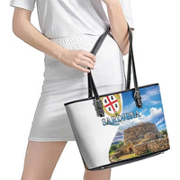 Sardinia Italy Leather Tote Bag Santu Antine With Map