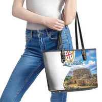 Sardinia Italy Leather Tote Bag Santu Antine With Map