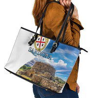 Sardinia Italy Leather Tote Bag Santu Antine With Map