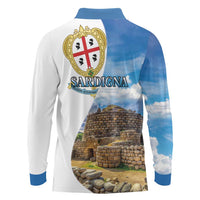 Sardinia Italy Long Sleeve Polo Shirt Santu Antine With Map
