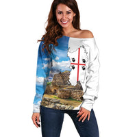 Sardinia Italy Off Shoulder Sweater Santu Antine With Map