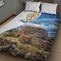 Sardinia Italy Quilt Bed Set Santu Antine With Map