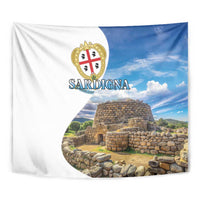 Sardinia Italy Tapestry Santu Antine With Map