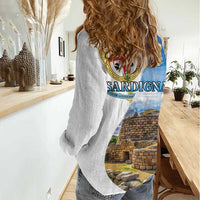 Sardinia Italy Women Casual Shirt Santu Antine With Map