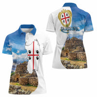 Sardinia Italy Women Polo Shirt Santu Antine With Map
