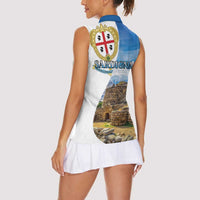 Sardinia Italy Women Sleeveless Polo Shirt Santu Antine With Map