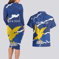 Friuli-Venezia Giulia Couples Matching Long Sleeve Bodycon Dress and Hawaiian Shirt Coat Of Arms Sporty Style