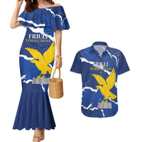 Friuli-Venezia Giulia Couples Matching Mermaid Dress and Hawaiian Shirt Coat Of Arms Sporty Style