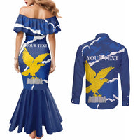 Friuli-Venezia Giulia Couples Matching Mermaid Dress and Long Sleeve Button Shirt Coat Of Arms Sporty Style
