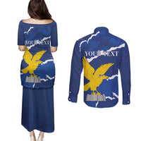 Friuli-Venezia Giulia Couples Matching Puletasi and Long Sleeve Button Shirt Coat Of Arms Sporty Style