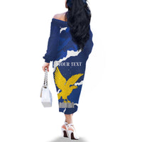Friuli-Venezia Giulia Family Matching Off The Shoulder Long Sleeve Dress and Hawaiian Shirt Coat Of Arms Sporty Style