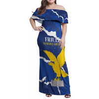 Friuli-Venezia Giulia Family Matching Off Shoulder Maxi Dress and Hawaiian Shirt Coat Of Arms Sporty Style