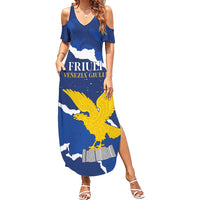 Friuli-Venezia Giulia Family Matching Summer Maxi Dress and Hawaiian Shirt Coat Of Arms Sporty Style