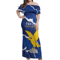 Friuli-Venezia Giulia Off Shoulder Maxi Dress Coat Of Arms Sporty Style