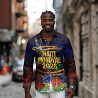 Haiti Mondyal 2026 Long Sleeve Button Shirt Proud to Be Haitian