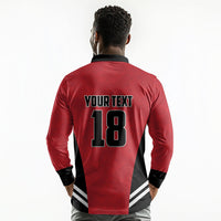 Custom Egypt Football Long Sleeve Polo Shirt 2026 Glory Run Red Edition