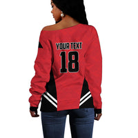 Custom Egypt Football Off Shoulder Sweater 2026 Glory Run Red Edition