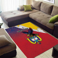 Colombia Coat Of Arms Area Rug With Flag Style And Folk Pattern - Wonder Print Shop