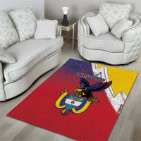 Colombia Coat Of Arms Area Rug With Flag Style And Folk Pattern - Wonder Print Shop