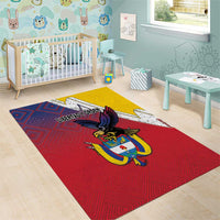 Colombia Coat Of Arms Area Rug With Flag Style And Folk Pattern - Wonder Print Shop
