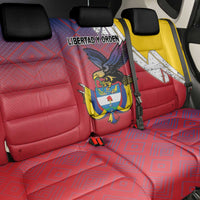 Colombia Coat Of Arms Back Car Seat Cover With Flag Style And Folk Pattern - Wonder Print Shop