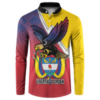 Colombia Coat Of Arms Button Sweatshirt With Flag Style And Folk Pattern - Wonder Print Shop