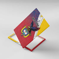 Colombia Coat Of Arms Canvas Wall Art With Flag Style And Folk Pattern - Wonder Print Shop