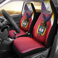 Colombia Coat Of Arms Car Seat Cover With Flag Style And Folk Pattern - Wonder Print Shop