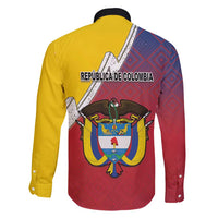 Colombia Coat Of Arms Family Matching Short Sleeve Bodycon Dress and Hawaiian Shirt With Flag Style And Folk Pattern - Wonder Print Shop