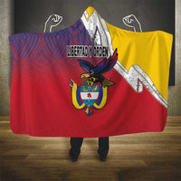 Colombia Coat Of Arms Hooded Blanket With Flag Style And Fork Partern