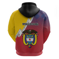 Colombia Coat Of Arms Hoodie With Flag Style And Folk Pattern - Wonder Print Shop