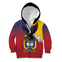 Colombia Coat Of Arms Kid Hoodie With Flag Style And Folk Pattern - Wonder Print Shop