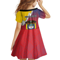 Colombia Coat Of Arms Kid Short Sleeve Dress With Flag Style And Folk Pattern - Wonder Print Shop