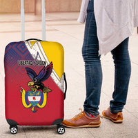 Colombia Coat Of Arms Luggage Cover With Flag Style And Folk Pattern - Wonder Print Shop