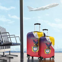 Colombia Coat Of Arms Luggage Cover With Flag Style And Folk Pattern - Wonder Print Shop