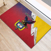 Colombia Coat Of Arms Rubber Doormat With Flag Style And Folk Pattern - Wonder Print Shop