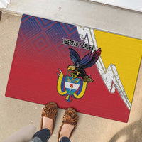 Colombia Coat Of Arms Rubber Doormat With Flag Style And Folk Pattern - Wonder Print Shop