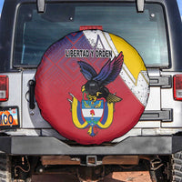Colombia Coat Of Arms Spare Tire Cover With Flag Style And Folk Pattern - Wonder Print Shop