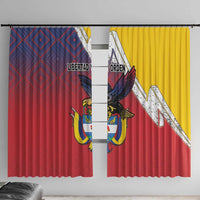 Colombia Coat Of Arms Window Curtain With Flag Style And Folk Pattern - Wonder Print Shop