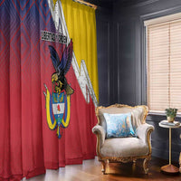 Colombia Coat Of Arms Window Curtain With Flag Style And Folk Pattern - Wonder Print Shop