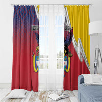 Colombia Coat Of Arms Window Curtain With Flag Style And Folk Pattern - Wonder Print Shop