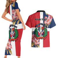 Personalized Dominican Republic Bayahbe Rose Couples Matching Short Sleeve Bodycon Dress and Hawaiian Shirt - Wonder Print Shop