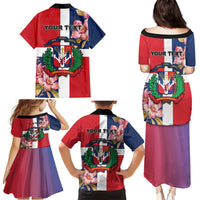 Personalized Dominican Republic Bayahbe Rose Family Matching Puletasi and Hawaiian Shirt - Wonder Print Shop