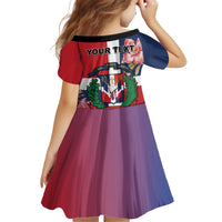 Personalized Dominican Republic Bayahbe Rose Kid Short Sleeve Dress - Wonder Print Shop