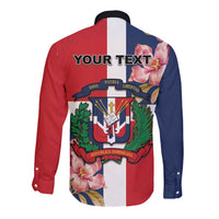 Personalized Dominican Republic Bayahbe Rose Long Sleeve Button Shirt - Wonder Print Shop