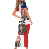 Personalized Dominican Republic Bayahbe Rose Short Sleeve Bodycon Dress - Wonder Print Shop