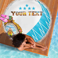 Personalized Honduras Coat Of Arms Beach Blanket Flag Color Style - Wonder Print Shop