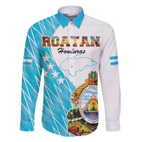 Personalized Honduras Coat Of Arms Family Matching Long Sleeve Bodycon Dress and Hawaiian Shirt Flag Color Style - Wonder Print Shop